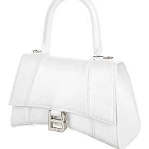 Balenciaga White Patent Leather Hourglass Top Handle Bag